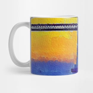 The bridge to sunset illustration Mug